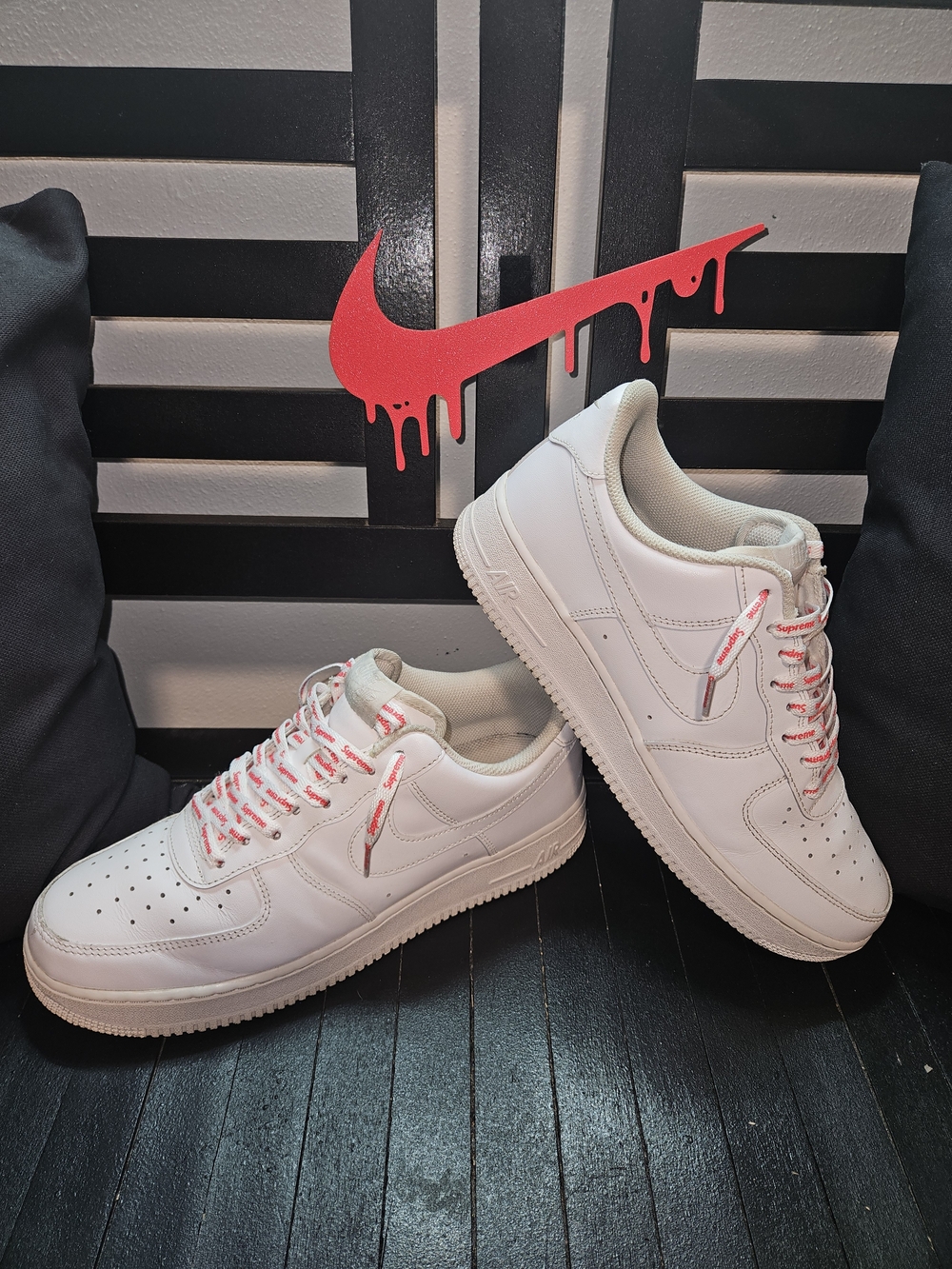 Nike Air Force Low 1 '07 'White' - Sz 11M/12.5W (CW2288-111) Supreme Lace Swap